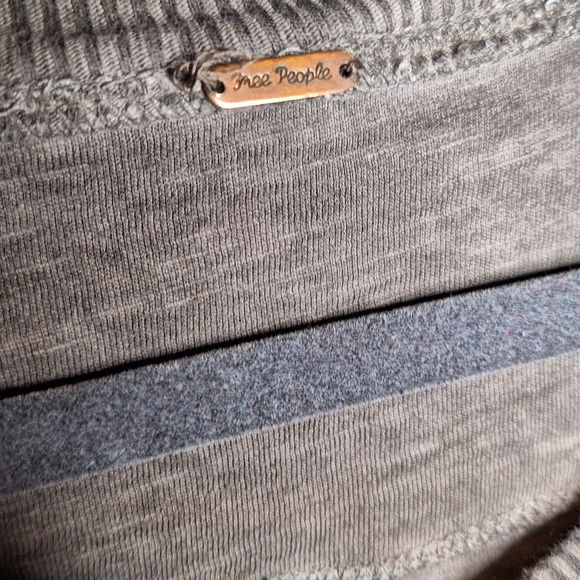 Free people Tiger eyes sequined Henley top S gray brown bling sparkle Gypsy top - Picture 5 of 6